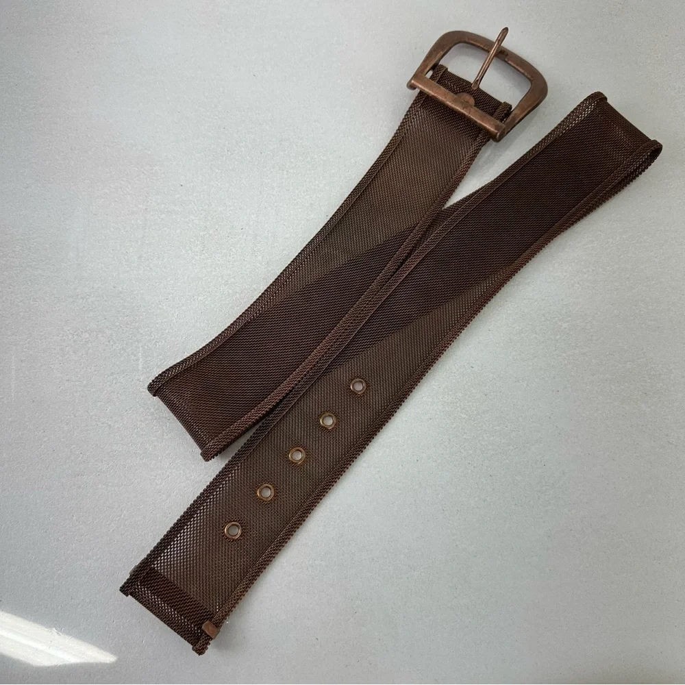 Belt Cooper Tone Metal Mesh Steampunk Grommet Belt  36 unisex grunge costume